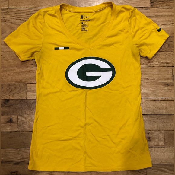 NFL Tops - NFL The Nike Tee Green Bay Packer V Neck T Shirt Size Small